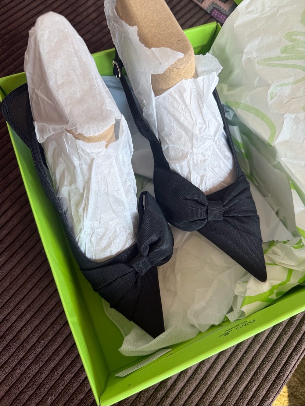 Sam Edelman Black Pointed Bow Slingback Pumps - size US8 - Picture 8 of 8